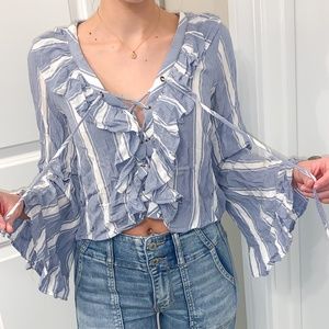 AMERICAN EAGLE striped flow top